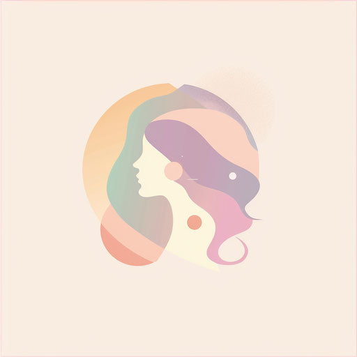 Whimsical logo for a clothing brand on pastel background, light and airy