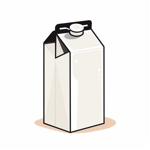 Minimalist milk carton clipart on white background