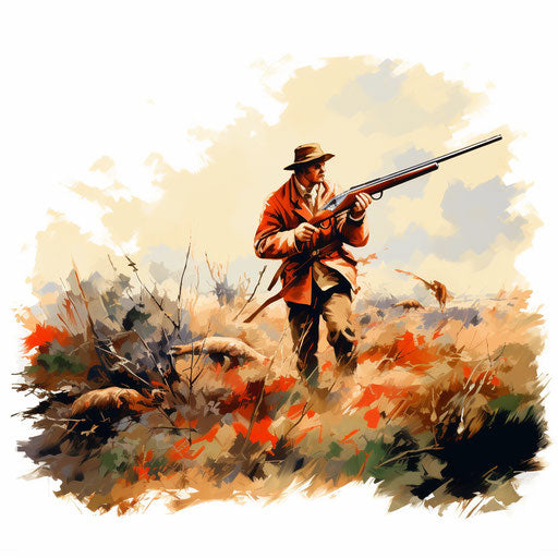 Hunting clipart in the style of oil painting