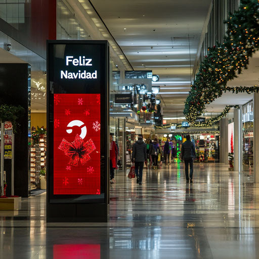Christmas countdown in a tech-savvy shopping mall
