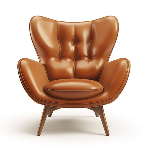 Realistic chair illustration on flat white background