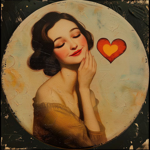 Emoji icon in romantic whimsical style