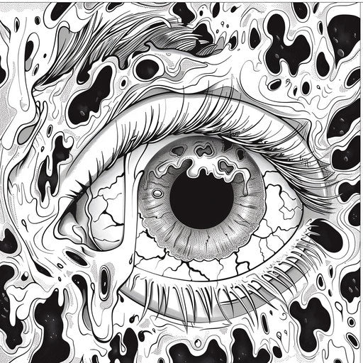 Cartoonish eye with exaggerated features, Butch Hartman style