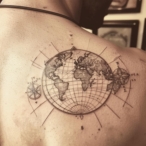 Vintage world map on white background