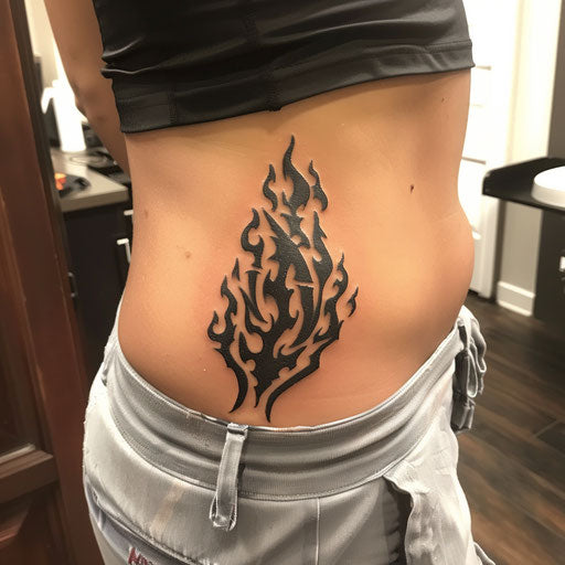 Rib tattoos of tribal flames