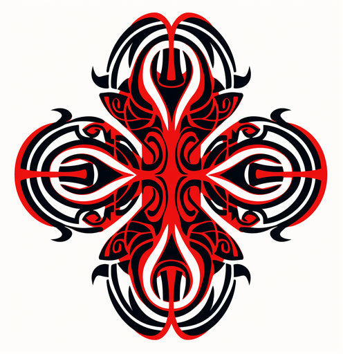 Elegant celtic art with red and black lines