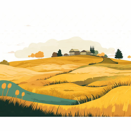 Minimalist field clipart on white background