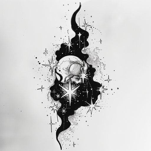 Abstract and surreal sketch of the Gemini constellation