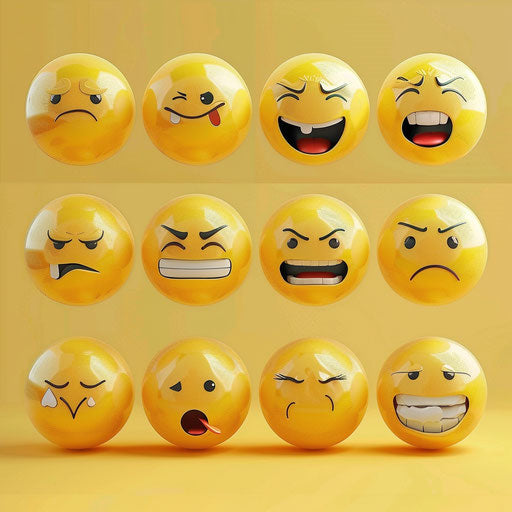 Emoticions for office, kitchen, workplace, classroom, home, iPad, melting, humanistic empathy