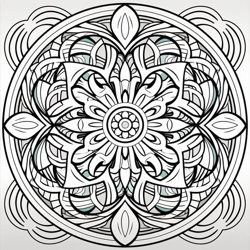 Intricate mandala design inspired by yup'ik and ndebele art