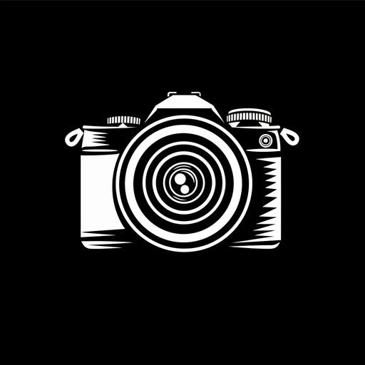 Bold photography logo with high contrast black and white design