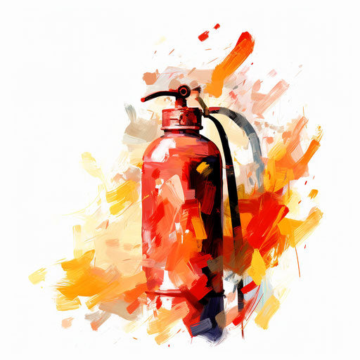 Fire extinguisher clipart in Impressionistic Art style
