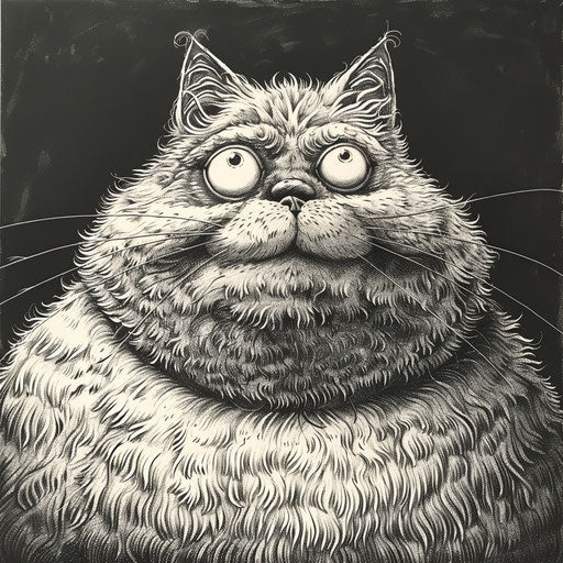 Drawing of fat cat