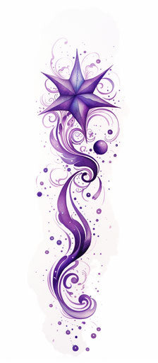 Purple stars and octopus-style tattoo for women