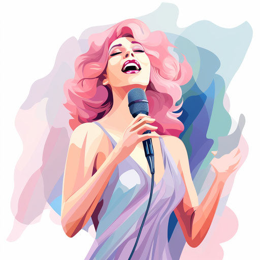 Singing illustration in the style of Pastel Colors Art