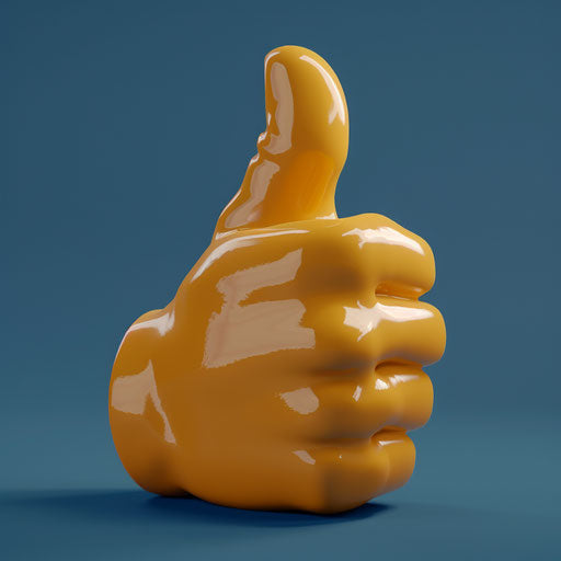 Icon of thumb up sign in Patrick Woodroffe style