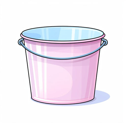 Bucket Clipart in the style of Pastel Colors Art, on white background