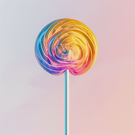 Realistic lollipop on white background, vibrant colors and details