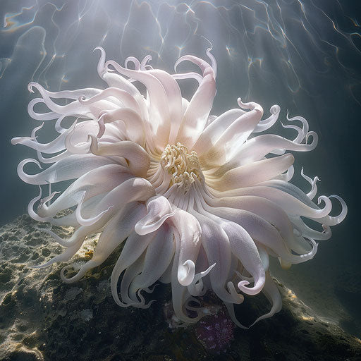 Sea anemone in a dramatic light and shadow composition