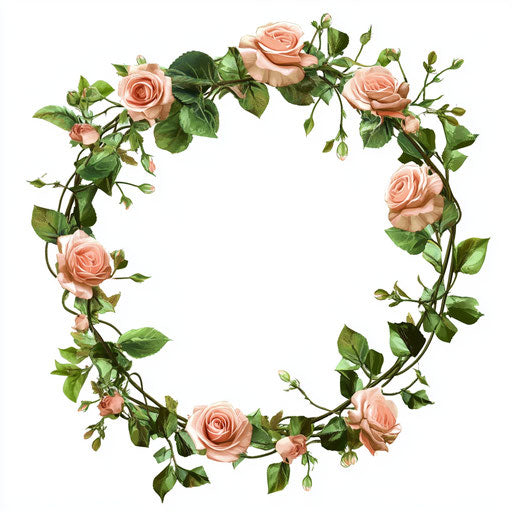 Realistic Floral Garland clipart, high resolution, isolated