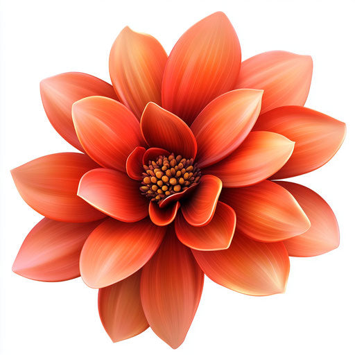 3D cartoon flower in photo realistic style on white background