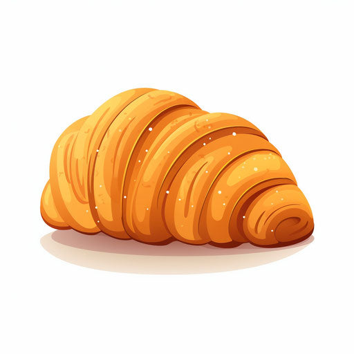Croissant artwork in Minimalist style, on white background