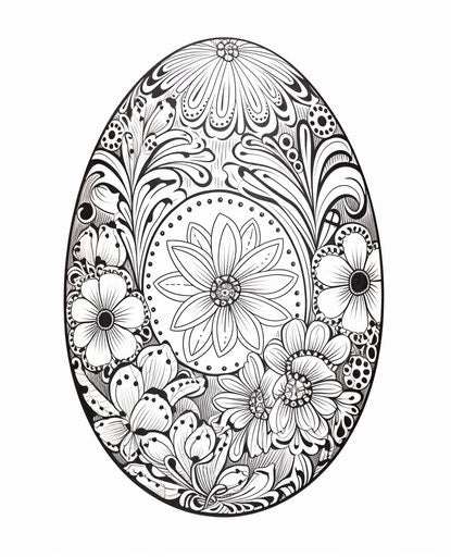 Fresh Easter egg coloring, intricate pointillism and pen work