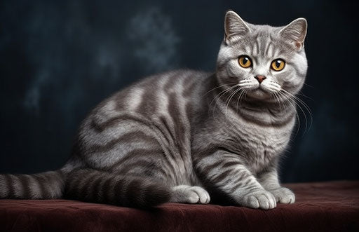 British light tabby cat portrait, aristocracy of colors