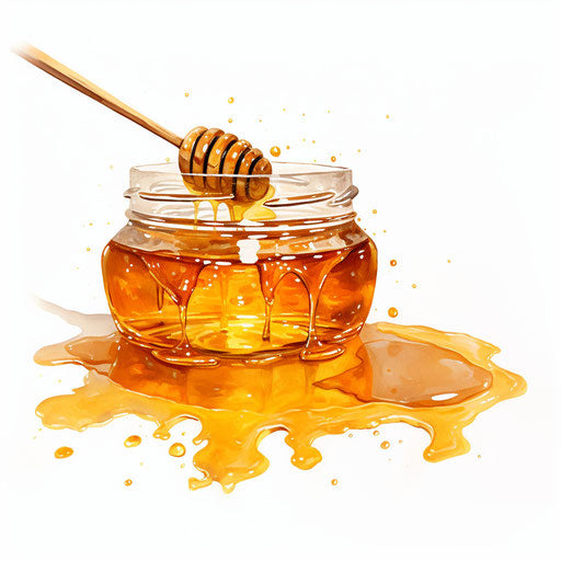 Impressionistic honey clipart on white background
