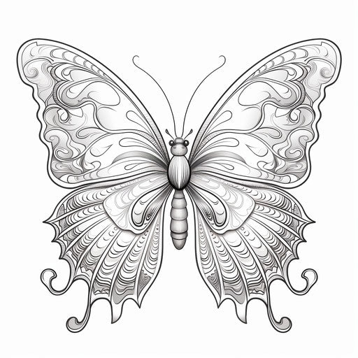 Detailed printable butterfly template, captivating and sculpted