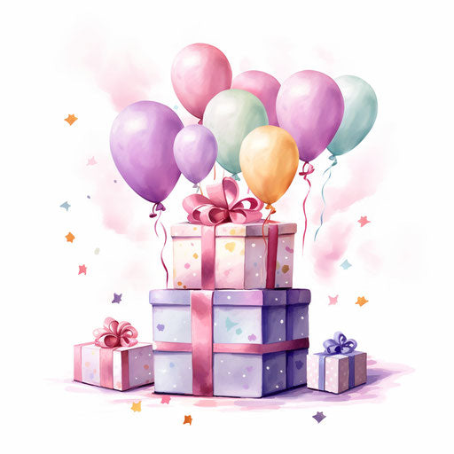 Happy Birthday Clipart in the style of Pastel Colors Art