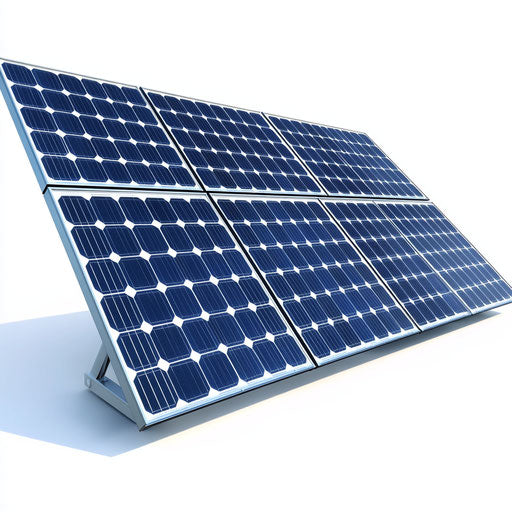 3D solar panel on flat white background