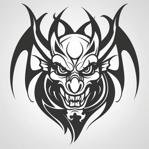 Sketch of gargoyle tattoo with bold lines and minimalist design