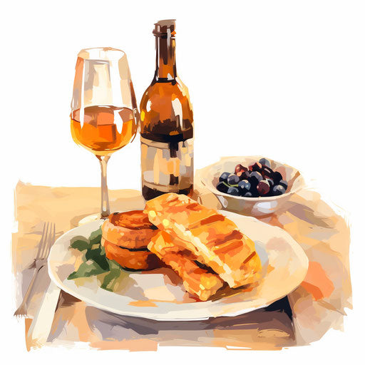 Menu clipart in the style of Impressionistic Art, on white background