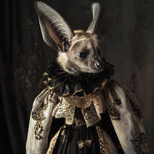 Bat designing avant-garde outfits for runway show