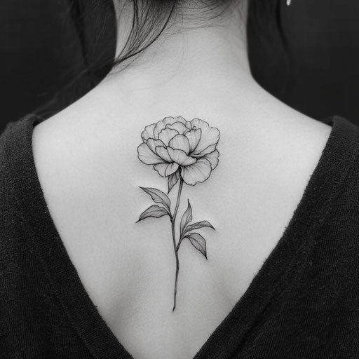 Simple flower tattoos with a single peony