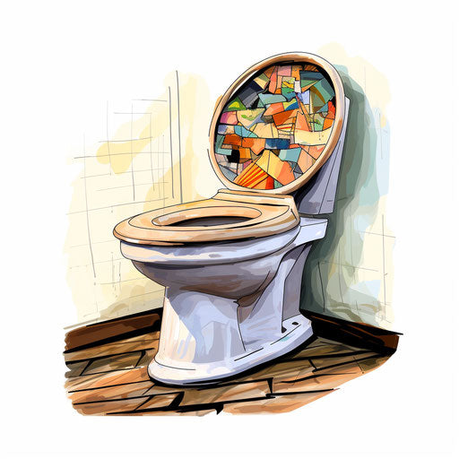 Toilet clipart in the style of Impressionistic Art