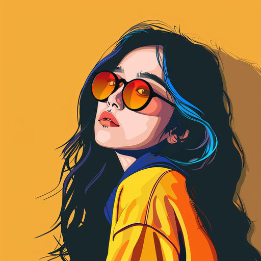 Clipart of me in photorealistic style with a flat random color background, enhanced detail, and vivid colors