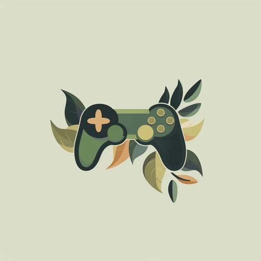 Nature-inspired gamers logo with organic shapes and earthy tones