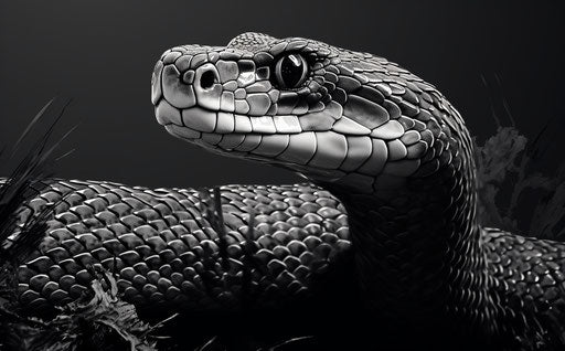 Animated snake in ink, gif style, photorealistic accuracy