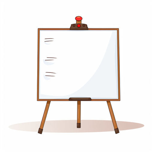 Minimalist white board clipart on white background
