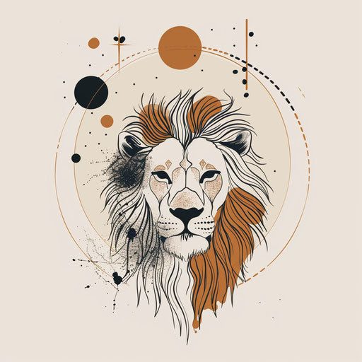 Zen tattoo sketch of Leo constellation