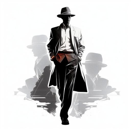 Illustration of getting dressed in Chiaroscuro Art style on white background