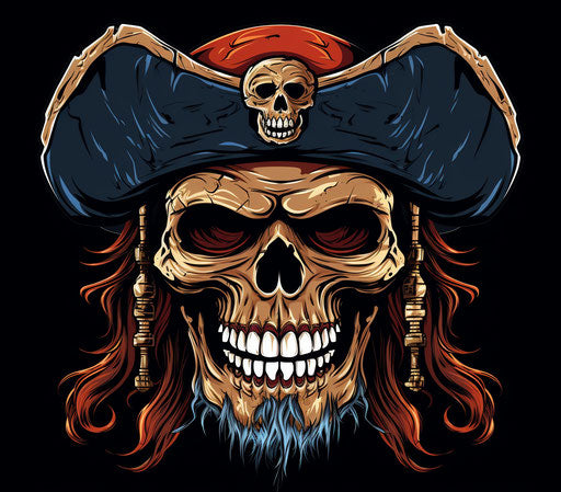 Skull and crossbones pirate skull vector