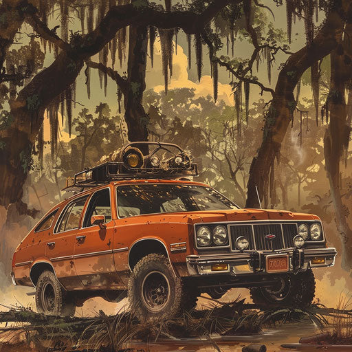 Exploring the savannah in 1976 Malibu Classic safari edition