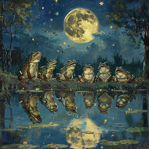 Frog symphony under the full moon