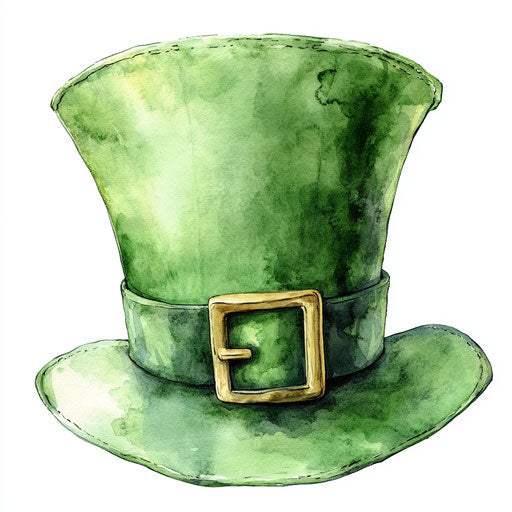 Saint Patrick's Day hat clip art, cute cartoon on white background