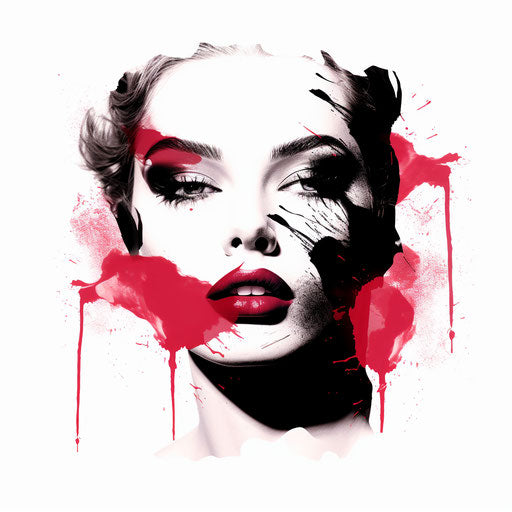 Makeup in the style of Chiaroscuro Art on white background