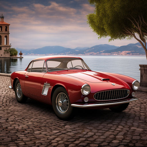 Vintage red sports car