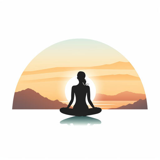 Minimalist style yoga clip art on white background